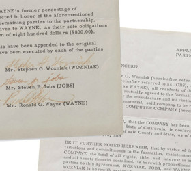 Apple’ın kuruluş belgesi milyon dolarlık açık artırmaya çıkıyor