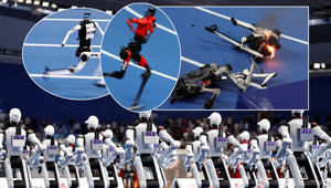 Finişi gördüler ama duramadılar! Bolt’un rekorunu kıran robotlar sedyeyle taşındı