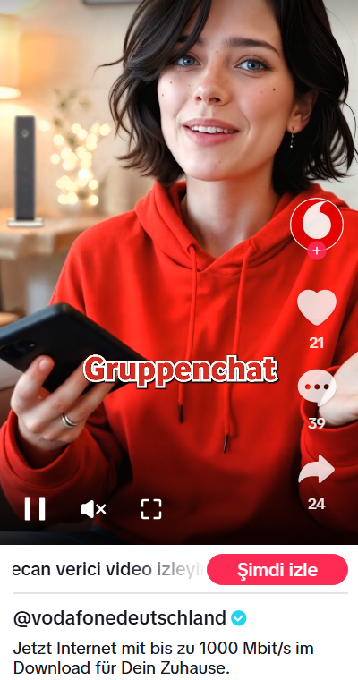 İngiltere merkezli telekomünikasyon şirketi TikTok reklamında yapay zeka influencer kullandı - Resim : 1
