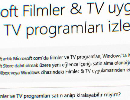 Microsoft film ve dizi satışını durdurdu