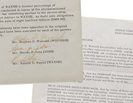 Apple’ın kuruluş belgesi milyon dolarlık açık artırmaya çıkıyor