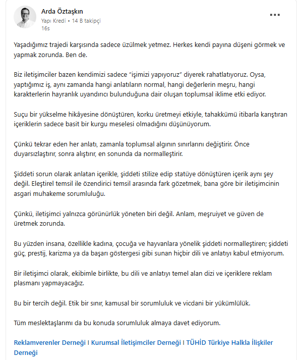 Yapı Kredi'den &ouml;nemli karar: Şiddet i&ccedil;erikli yapımlara reklam yok - Resim : 4