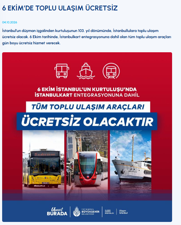 İstanbul'da ulaşım bir günlüğüne bedava: Toplu taşıma ücretsiz olacak - Resim : 2