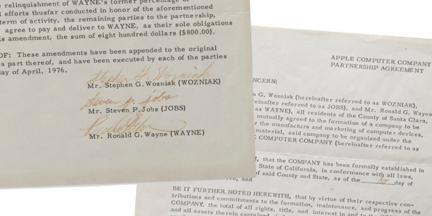 Apple’ın kuruluş belgesi milyon dolarlık açık artırmaya çıkıyor