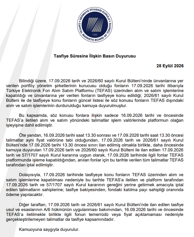 SPK'dan tasfiye edilen fonların işlemlerine ilişkin yeni açıklama - Resim : 5