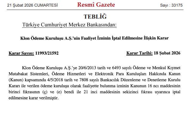 Resmi Gazete'de yayımlandı: 3 elektronik para kuruluşunun faaliyetleri iptal edildi - Resim : 2