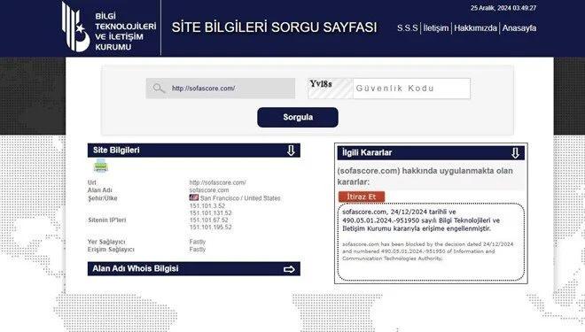 BTK’dan Sofascore’a erişim engeli - Resim : 1