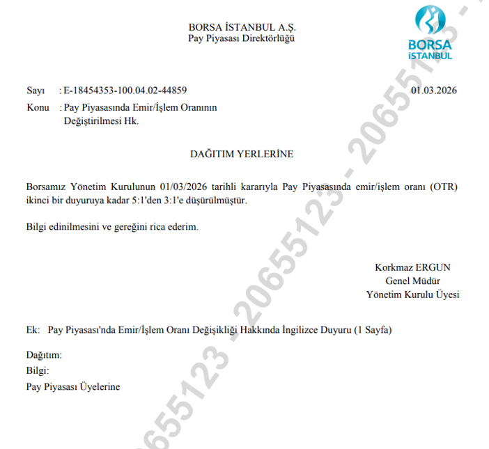 BIST'te algoritma önlemi: Yüksek frekanslı işlemlerde emir/işlem oranı değiştirildi - Resim : 1