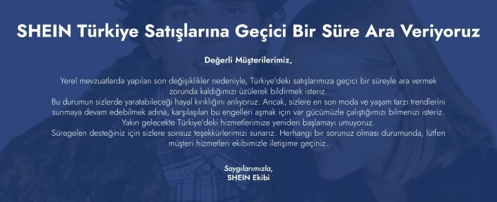 Shein a&ccedil;ıkladı: T&uuml;rkiye&rsquo;de satışları ge&ccedil;ici olarak durdurdu - Resim : 1