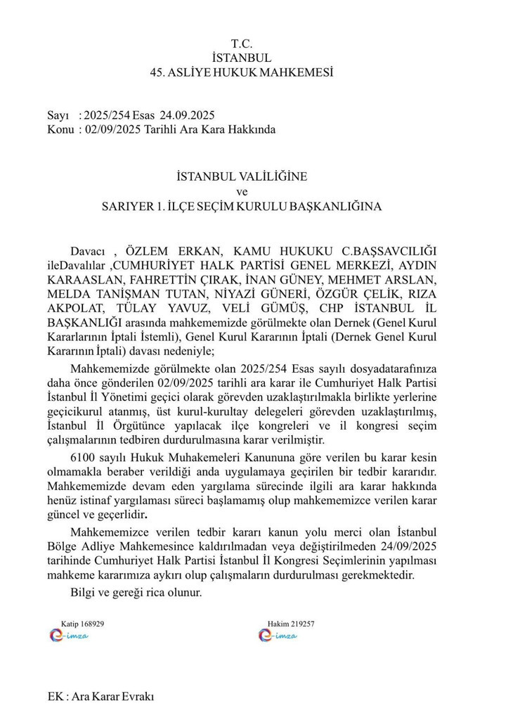 CHP'nin İstanbul İl Kongresi'ne mahkemeden durdurma kararı - Resim : 1