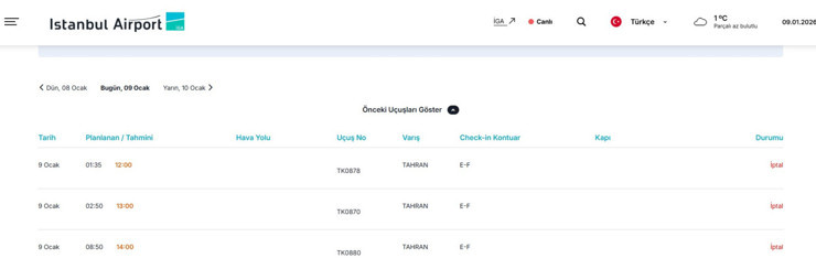Hava trafiğine İran engeli: THY, AJet ve Pegasus'tan iptal kararı - Resim : 2