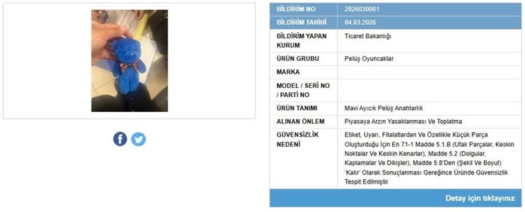 Ticaret Bakanlığı harekete ge&ccedil;ti: Sağlık riski taşıyan pel&uuml;ş oyuncak yasaklandı - Resim : 1