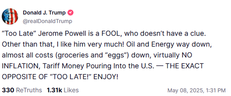 Trump'tan Powell'a: Hiçbir fikri yok, artık çok geç - Resim : 1