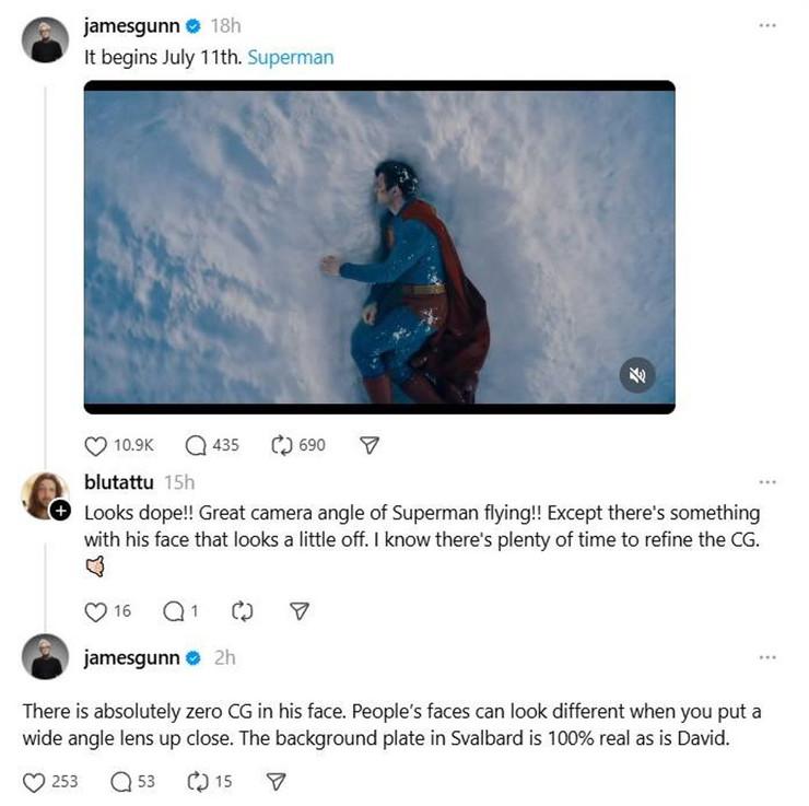 Superman’in yüzüne n’olmuş?: Yönetmen James Gunn hayranları ikna edemedi - Resim : 1