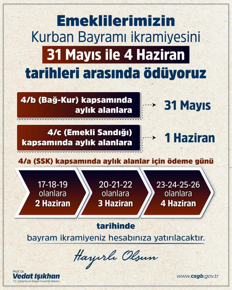 Emekliye bayram ikramiyesinde ödeme takvimi belli oldu - Resim : 1