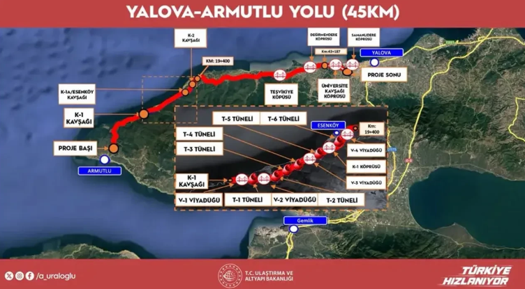 Yalova-Armutlu yolunda yeni dönem: Seyahat süresi yarıya indi - Resim: 3
