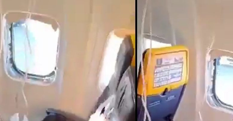 Ryanair uçağında korkutan olay: Pencere yerinden çıktı, yolcu son anda kurtuldu - Resim: 1