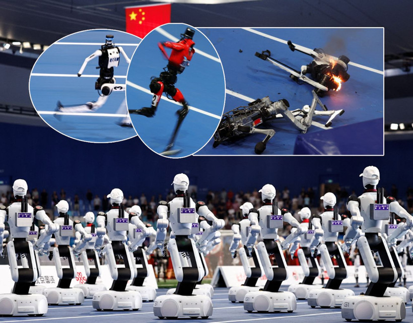Finişi gördüler ama duramadılar! Bolt’un rekorunu kıran robotlar sedyeyle taşındı - Resim: 1